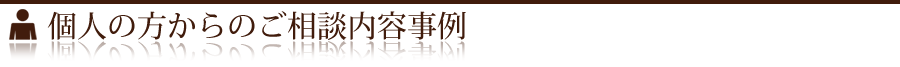 個人の方からのご相談内容事例